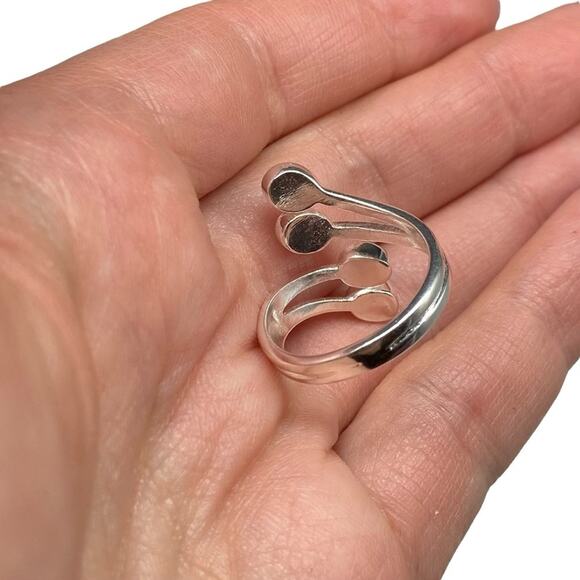 Blue Fire Opal Ring Solid 925 Sterling Silver Adjustable Size 5 6 7 8 8.5 - Picture 8 of 9